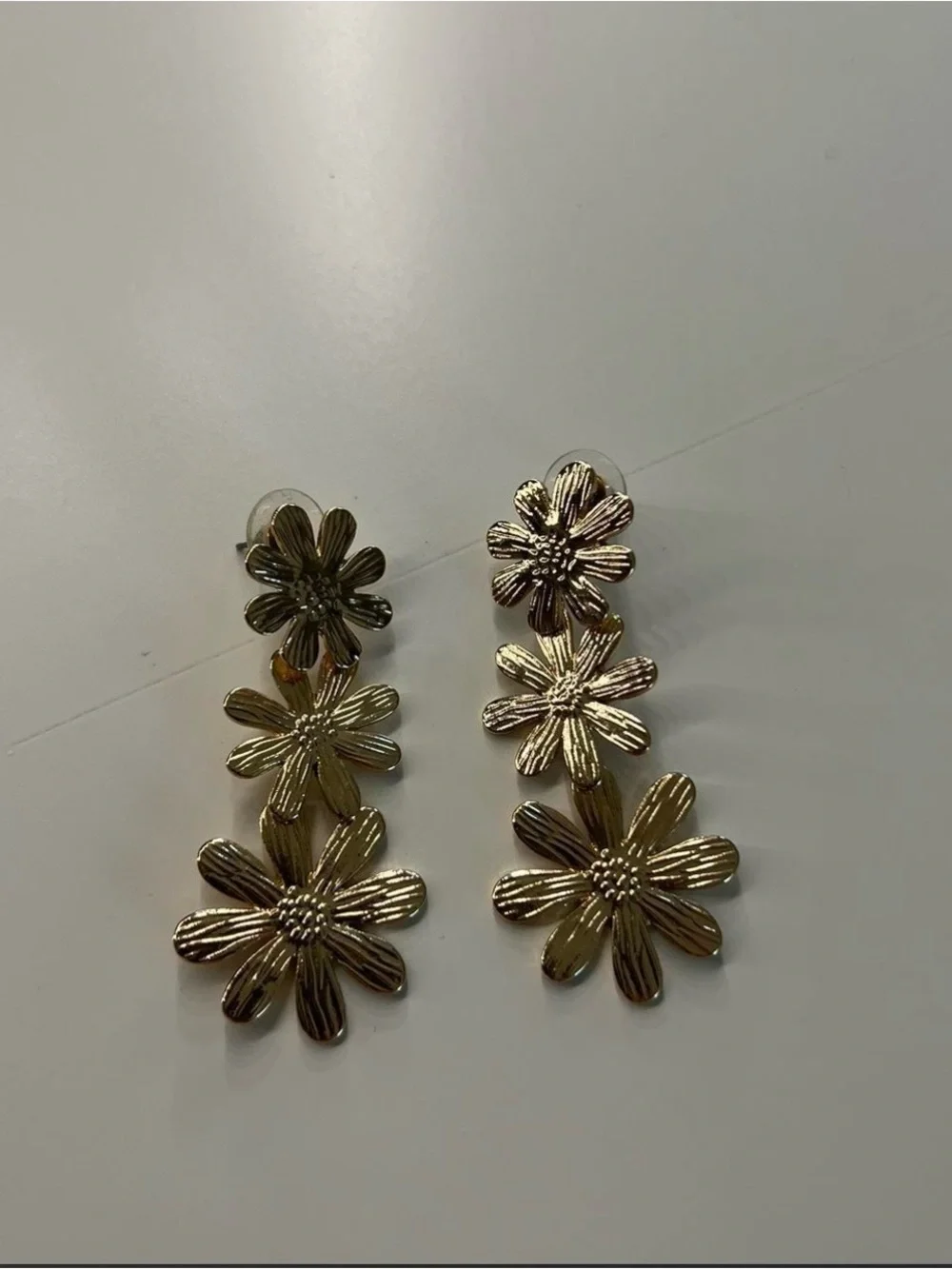 Altar'd State Gold Triple Daisy Drop Earrings